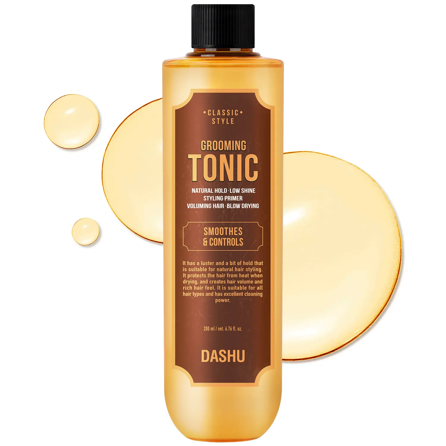 DASHU Hair Tonic for Men 6.76oz - Korean Premium Grooming Tonic, Mens Hair Tonic, Volumizing Scalp Tonic, Professional Hair Serum, Baobab Oil, Lightweight Styling