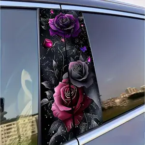 Rose Pattern Car Sticker, Waterproof & Anti-scratch Vinyl Sticker, Gloss Vinyl Decal, Car Decal for Car Window, Laptop, Helmet, Car Exterior Decoration Accessories