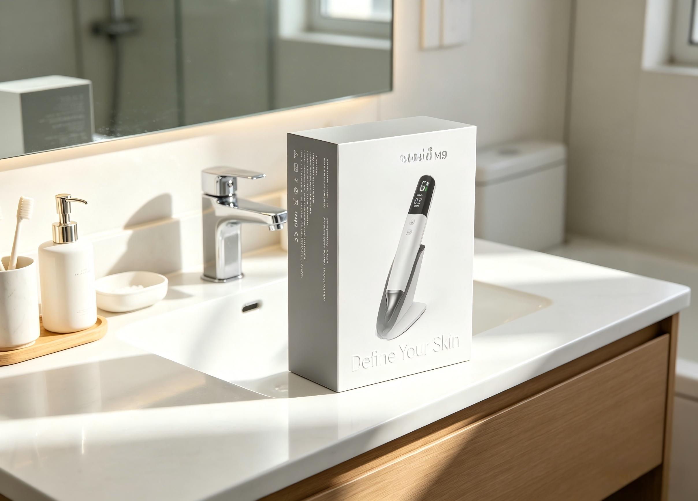 M-nine Nano Beauty Unisex Skin Aesthetics Force Device Liquidfor LED Boosts Collagen & Skin Renewal Fades Scars Wireless Rechargeable Ergonomic Design