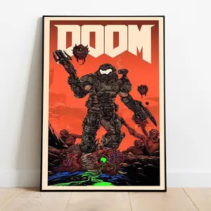 DoomPOSTER UNFRAMED, Wall Art & Home Decor, Action-Packed First-Person Shooter Video GamePOSTER UNFRAMED Gift