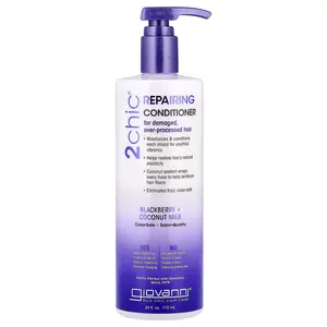 Giovanni 2chic®, Repairing Conditioner, For Damaged, Over-Processed Hair, Blackberry + Coconut Milk, 24 fl oz (710 ml)
