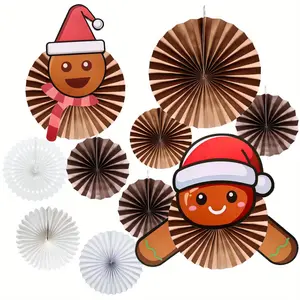 Christmas Gingerbread Man Paper Fan Ornaments - Reusable, Lovely Holiday Ornaments for Christmas Parties, Perfect for the Holiday Spirit, Paper Art Ornaments for Christmas Celebrations in the United States