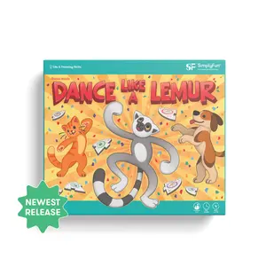 Dance Like A Lemur - A Gross Motor Skills Game for 2-5 Players Ages 4+ with 5 Circular Puzzles & Action Die