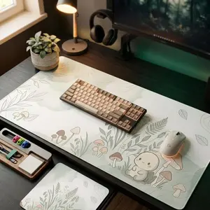 [SALE UP TO 50% + FREE SHIP] Botanical Mushroom Desk Mat – Large Gaming & Home Office Desk Pad, Watercolor Nature Illustration