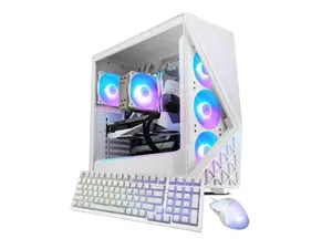 iBUYPOWER Slate Gaming PC Desktop Computer Intel Core Ultra 7 265F CPU, NVIDIA GeForce RTX 5060Ti 8GB GPU, 32GB DDR5 RGB RAM, 2TB NVMe SSD, Windows 11 Home, Keyboard, Mouse - White