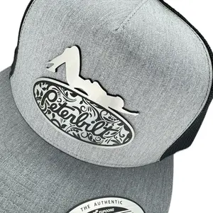 PBGirl Brushed Stainless Tooled Patch Hat hats  men snapback hat