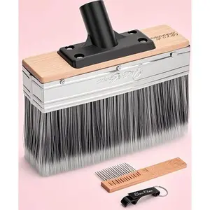 7.5-Inch Wood Stain Applicator Brush - Deck Stain Tool with Ergonomic Handle - Reusable Stain Brush for Smooth Finish - Professional Grade Stain Applicator - Durable & Easy to Clean