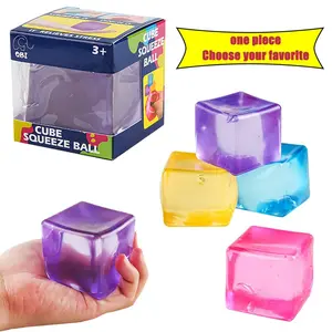 Creative Jelly Color Cube Squeeze Toy, Stress Ball Without Net, Slow Rebound Stress Relief, Relieve Learning Anxiety, Work Pressure, Relaxing Fun