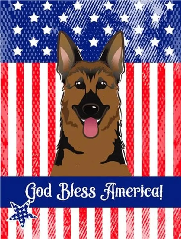 Carolines Treasures BB2141CHF German Shepherd Polyester Canvas House Flag, 0.55 lbs, 28" h x 0.1" w x 40" l, Double-Sided, Fade Resistant