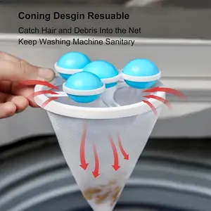 Reusable Pet Hair Catcher Bag for Washing Machine, Washable Lint Filter Bag, Clothes Cleaning Tool, Laundry Ball Attachment, Home Goods