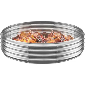 Metal Fire Pit Ring/Bonfire Fire Ring- 4 FT Diameter, 0.8 MM Thick,1 ft High, Durable and Stylish for Outdoor Fire Pits,Patios and Camping (, 4X4X1 ft)