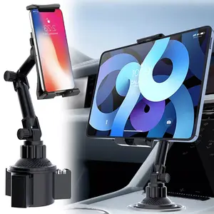 Adjustable Car Cup Phone Holder, Universal Car Cell Phone Mount for 4.7"-11.8" Smartphones, Long Neck Car Phone Stand Compatible with Truck Golf Cart for iPhone 16 Galaxy S25 Ultra iPad Tablet