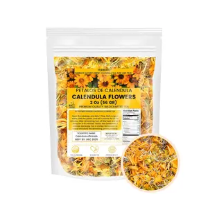 Yerbero Flores de caléndula - Té de hierbas sueltas de 2 onzas (1.98 oz) | Flores de caléndula | Flores de caléndula | Para preparar té, creaciones culinarias y fines comestibles naturales | Té fresco