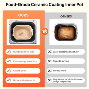 VEVOR 2LB 19-in-1 Bread Maker Automatic Compact Dough Machine Nonstick 3 Crust Colors