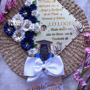 Customizable Graduation Cap Honduras- Cap Floral Design- Send a Message for Any Changes
