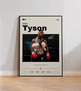 Mike Tyson Boxing Poster, Vintage Mike Tyson Print, Wall Art, Retro Boxing Artwork, Sports Decor, Fighter Illustration, Man Cave Decor