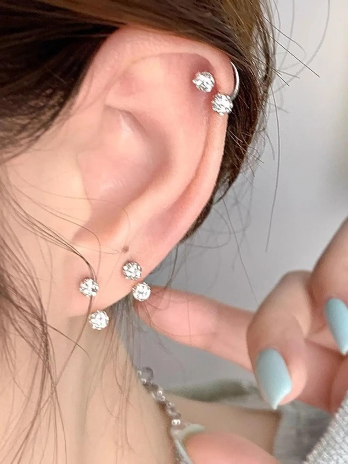 20Gauge Sparkling Clay Ball Horseshoe Earrings, 8mm Hoops for Cartilage/Tragus/Helix/Lip/Nose Piercings, Hypoallergenic Stainless Steel Jewelry, Trendy Jewelry, High Quality Earrings