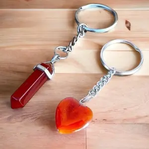 Red Agate Natural Gemstone Keychain