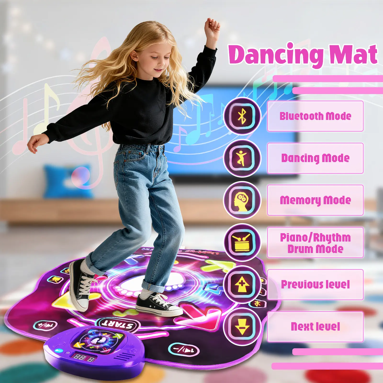 Dance Mat Toys for 3-12 Year Old Kids, Electronic Dance Pad with