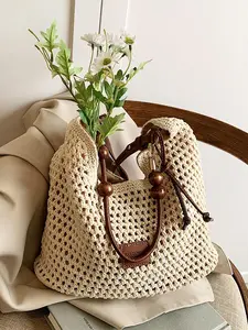 Women's Solid Color Crochet Crossbody Bag, Fashionable Shoulder Bag for Daily Used, Casual Trendy Versatile High-quality Daily Elegant Commuter Bag, Crossbody Purse, Cross Body Bags