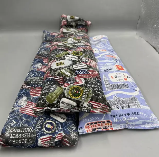 Handmade 18" x 5" Heating Corn Bag / Cooling Corn Bag "Travel & Military Collection"
