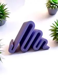 Wavy 2 Phone Holder - 3D Printed Ergonomic Stand with Sleek Wavy Design for Secure Grip & Minimal Eye Strain - Compact & Portable for Home Office or Travel - Lightweight Plastic Stand