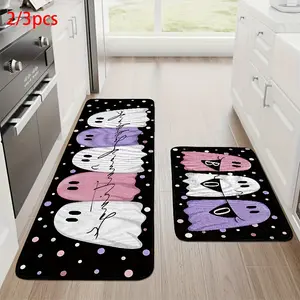 Halloween Kitchen Mat Set Non Slip Soft Fleece Cozy Multi Room Decor Gift non-slip shower mat indoor area decorative area rug bath  rug  set Floor Mat Bathroom Decoration