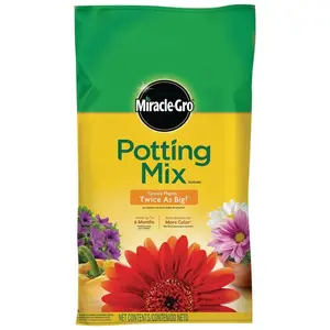 Potting Mix Soil 25 qt. For Container Plants, Flowers, Vegetables, Shrubs, Feeds up to 6-Months