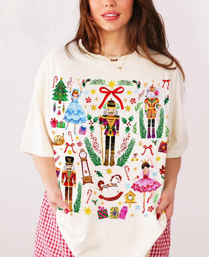 [New Collection For Christmas] Nutcracker Ballet Christmas T-Shirt | Vintage Holiday Dance Graphic Tee | Festive Gift for Women | Retro Christmas Party Top | Cozy Winter Shirt