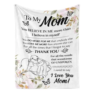 To My Mom Blanket Thank You Gift for Mother's Day Emotional Support Cozy Throw Blanket for Women Soft Fleece Love You Mom 2026, Mothers Day Gift, Mom Gifts
