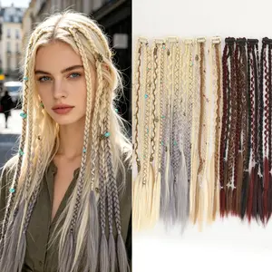 Cross-border foreign trade small braided hair extensions for women, bohemian style BB clip-in braids, spicy girl boxing braids