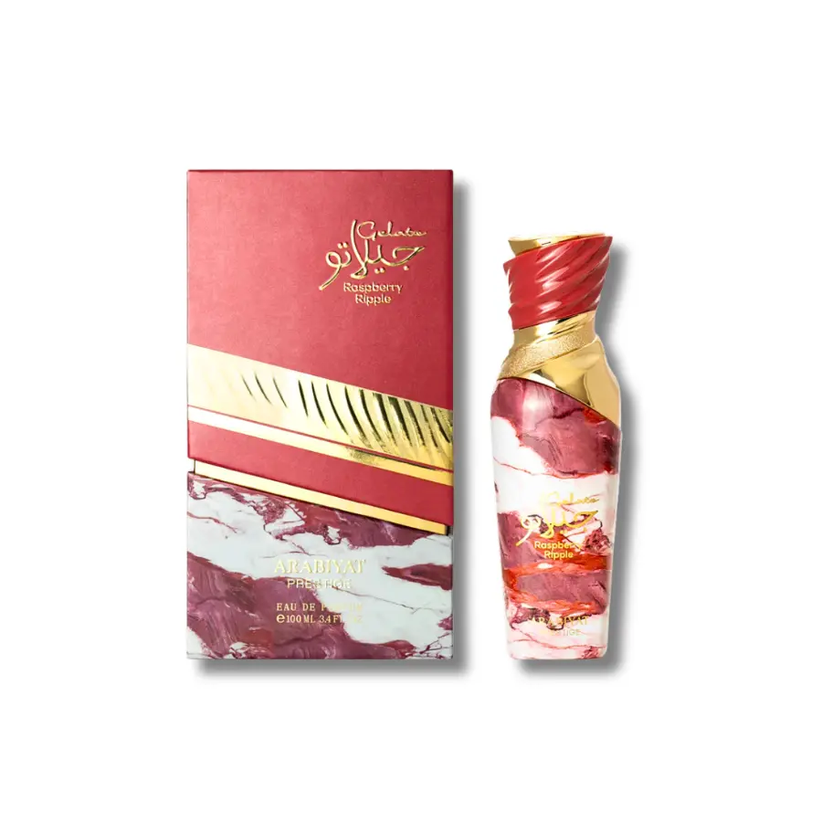 Arabiyat Prestige Gelato Raspberry Ripple EDP, Floral Gourmand Perfume for Women with Strawberry Scent, Vanilla, and Caramel Notes, 3.4 fl oz, Edp Gourmand Fragrance, Floral Scented Perfume, Aromatic Chic Gourmand, Floral Fruity Scent