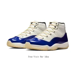 Premium white mesh with that iconic blue patent detail. A total grail