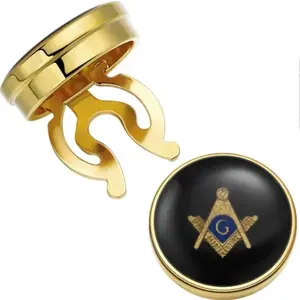 Pair Of  Freemason Masonic Button Covers for Men's Shirt High Quality Accessory
