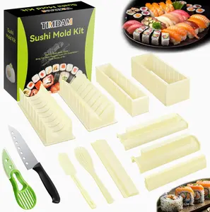 Sushi Making Kit 12PCS – Sushi Rice Mold Shapes, Sushi Roller & Press Set, DIY Sushi Tools for Beginners & Home Kitchen