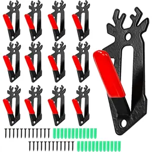 12 Pack European Mount Skull Hangers, Deer Skull Mount Bracket Hangers with Free Silicone Protector for Indoor Outdoor Antelope Deco, Easy to Install