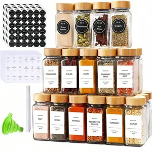 Spice Seasoning Bottle Set, 12/24 Pack 4oz Spice Storage Containers, Durable Plastic with Metal Lids, Ideal Kitchen Utensils Organization Choice, for Cooking