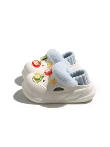 Women's Winter Cute Cartoon Thick Sole Shoes, Anti-Slip Wear-Resistant Bottom, Fleece Lined Warm Inner, Casual Home & Short Trips