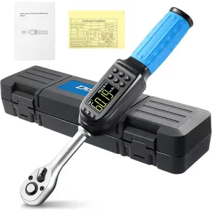 3/8 inch Digital Torque Wrench (5-135 N.m / 3.7-99.6 Ft.lb), +-2% Accuracy, 8 Presets & 500 Data Memory, 5 Units, LED & Buzzer Alert, / Modes, for Automotive   DIY