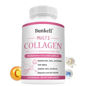 Bunkell Multi Collagen Health Supplement, Supports Joint Health and Skin Health - 120 Capsules