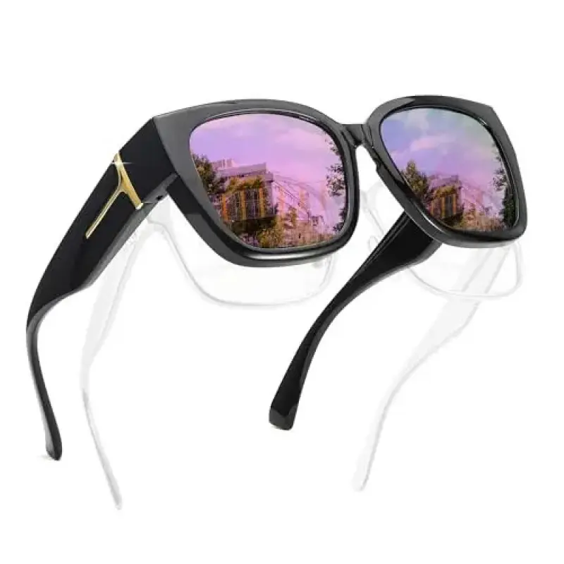 Black Frame Purple Mirrored Lens