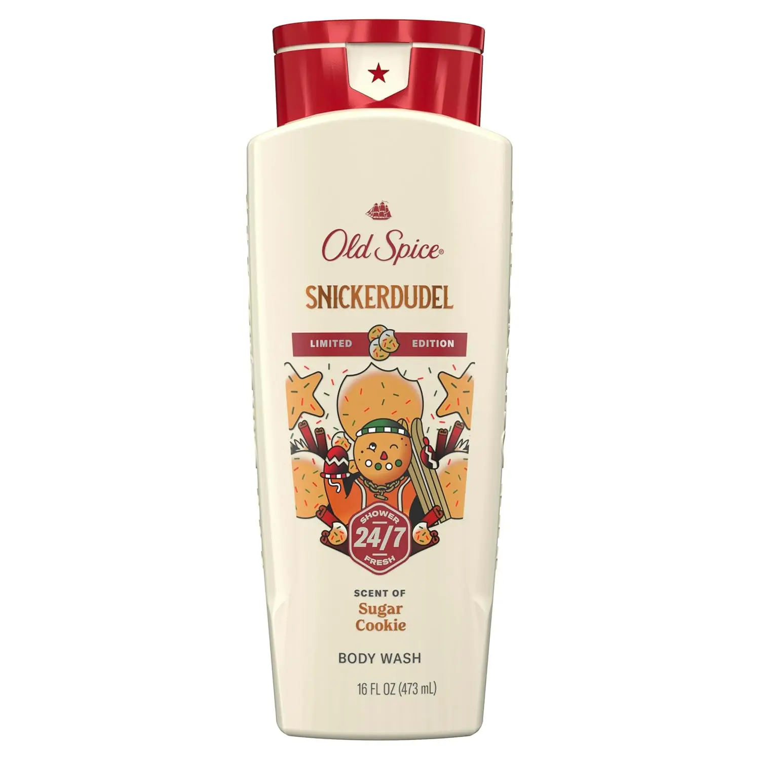 Old Spice Men's Holidudes Holiday Edition Body Wash - Snickerdudel Sugar Cookie Scent, 24/7 Freshness, Lasting Fragrance, Rich Lather, 16 oz Stocking Stuffer