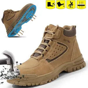 Men's Wear-resistant High-top Steel Toe Work Shoes  - Durable Protection, Advanced Non-Slip Traction - Comfortable & Stylish Sneakers for Daily Work
