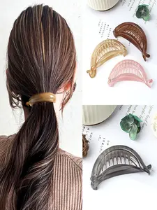 2-Pack French Banana Hair Clips, Classic Flexible Ponytail Holder, Anti-Slip Interlocking Banana Comb, Stylish and Durable Women's Hair Accessories