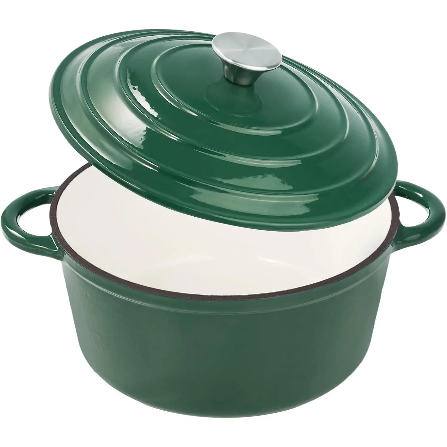 6 Quart Enameled Cast Iron Dutch Oven Pot with Lid, Dual Handle for Bread Baking, Pre-Seasoned Cookware, Heavy-Duty, Oven Safe up to 500? F, Non-stick & Applicable All Cookings, Green