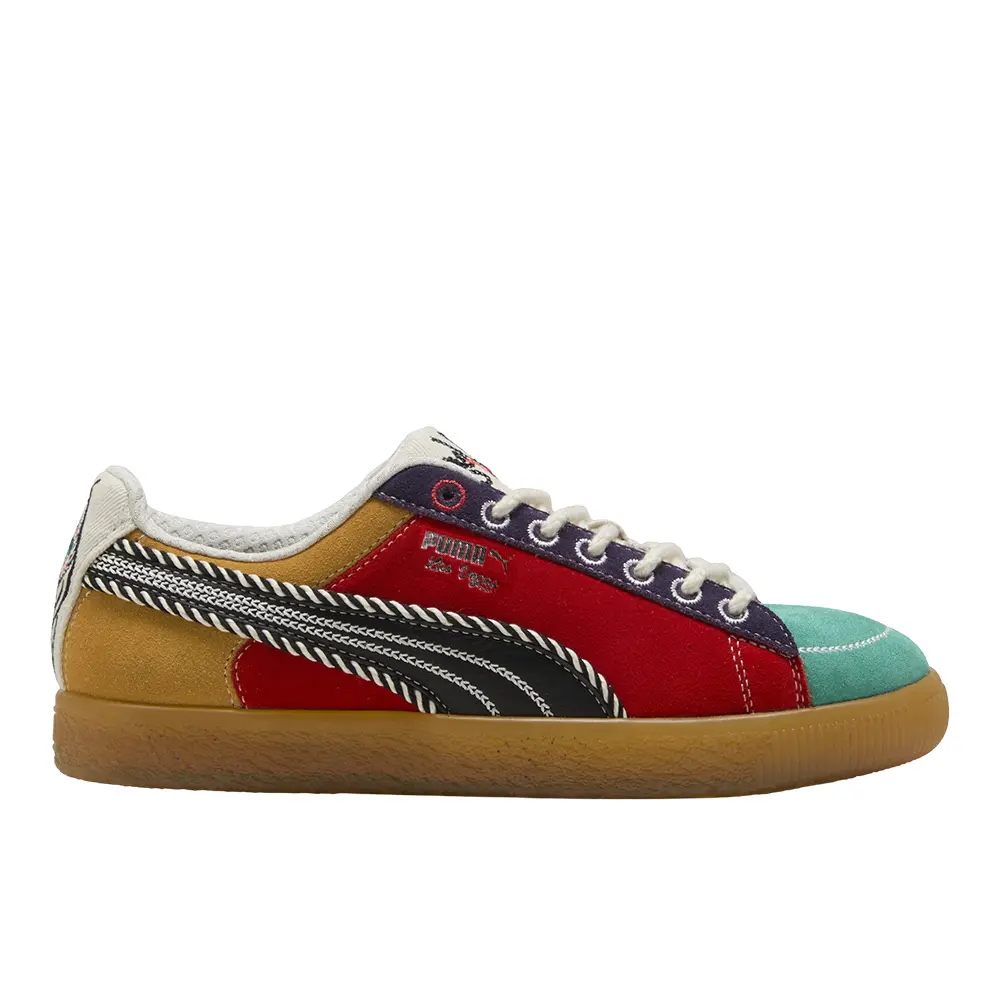 PUMA Mens Clyde Vegas Collection 2 Lace Up Sneakers Shoes Casual - Green, Multi, Red, Yellow