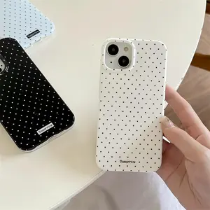 2 Pack White Polka Dot Phone Case for iPhone 16/17 Pro Max, Shockproof Hard Cover with "Tomorrow" Print, Anti-Scratch Cute Aesthetic Protective Case for Women