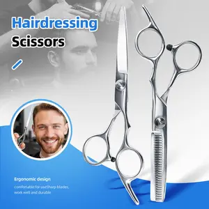 Hair Cutting Scissors Thinning Shears Kit Professional Barber Hairdressing Texturizing Salon Razor Edge Scissor  Stainless Steel