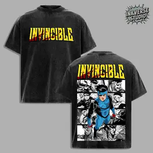 InkVerse Limited Edition Emperor Mark Grayson Invincible War Comic Graphic Tee, Invincible MCU Animated Series T Shirt, Superhero Punch Comic Design, Oversized Streetwear Unisex Tee, Vintage Bloody Comic Style, Gift for Invincible Fan