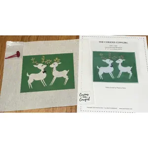 Curious Cowgirl MCC-GKR Green Kissing Reindeer - Stitch Guide Included